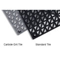 Durable Corp Modular Drainage Carbide Grit Tile, 12&quot; X 12&quot;, Black, 36/Pk