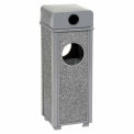 Stone Panel Trash Weather Urn, 10-1/4&quot; Square X 28&quot;H, Gray