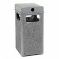 Stone Panel Trash Weather Urn, 17-1/2&quot; Square X 36&quot;H, Gray
