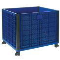 Stakable Bulk Container w/ Collapsible Solid Wall, 39-1/4&quot;L x 31-1/2&quot;W x 29&quot;H