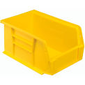 Global Industrial Plastic Stack & Hang Bin, 6"W x 9-1/4"D x 5"H, Yellow - Pkg Qty 12