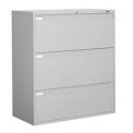 Global 36&quot;W 3 Drawer Binder Lateral File, Gray, 9336-P-3F1HLGR
