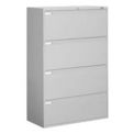 Global 36&quot;W 4 Drawer Binder Lateral File, Gray, 9336P-4-F1HLGR