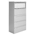 Global 36&quot;W 5 Drawer Binder Lateral File, Gray, 9336P-5F-1HLGR