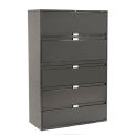 Global 42&quot;W 5 Drawer Binder Lateral File, Black, 9342P5F1H-BLK