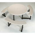 Lifetime 44" Round Picnic Table, Swing-Out Benches, Plastic