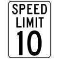 NMC Traffic Sign, 10 MPH Speed Limit Sign, 24" X 18", White/Black, TM18J