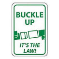 NMC TM135J Reflective Aluminum Sign, Buckle Up It's The Law, .080&quot; Thick