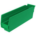 Plastic Shelf Bin Nestable, 2-3/4&quot;W x 11-5/8&quot;D x 4&quot;H Green - Pkg Qty 24