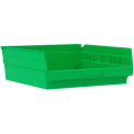 Akro-Mils 30170 Plastic Shelf Bin Nestable - 11-1/8&quot;W x 11-5/8&quot;D x 4&quot;H Green - Pkg Qty 12