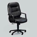 HON Pillow-Soft Executive Chair, High-Back Leather, Black, 2090 Series