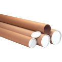 Heavy-Duty Mailing Tubes with Caps, 0.125&quot; Thick, 3&quot; x 36&quot;, Kraft, P3036KHD
