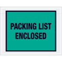 Packing List Enclosed, Full Face 7&quot;x5-1/2&quot;, Green, 1000 Pack