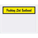 4-1/2&quot;x6&quot; Yellow Script Packing List Enclosed&quot;, Panel Face, 1000 Pack
