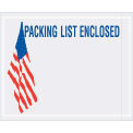4-1/2&quot;x5-1/2&quot; USA w/Flag Packing List Enclosed, Panel Face, 1000 Pack