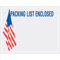 7&quot;x5-1/2&quot; USA w/Flag Packing List Enclosed, Panel Face, 1000 Pack