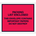 7&quot;x6&quot; Red Packing List Enclosed, Full Face, 1000 Pack
