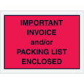 4-1/2&quot; x 6&quot; Red Important Invoice and/or Packing List Enclosed, Full Face, 1000 Pack