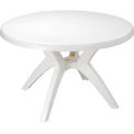 Ibiza Best Value 46" Outdoor Round Resin Table with Umbrella Hole - White