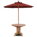 7' Wooden Market Outdoor Umbrella, Burgundy