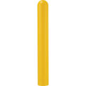 60&quot;H Smooth Bollard Post Sleeve, 6&quot;  HDPE Dome Top, Yellow