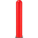 Global Industrial Smooth Bollard Post Sleeve, 8&quot; HDPE Dome Top, Red