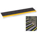 Grit Surface Aluminum Stair Tread  Glued Down 7-1/2&quot;D 30&quot;W, Yellowblack