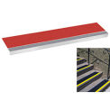Grit Surface Aluminum Stair Tread  Glued Down 7-1/2&quot;D 36&quot;W, Grayred