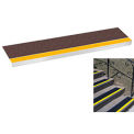 Grit Surface Aluminum Stair Tread  Glued Down 9&quot;D 54&quot;W, Yellowbrown