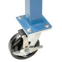 Global Industrial Phenolic Swivel Casters with Brakes Blue, 5&quot; Dia