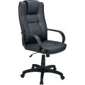 High Back Executive Chair, Breathable Leather, Black