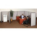 6'W x 6'D x 72&quot;H Pre-Configured Partitioned Office Starter, Gray