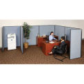 6'W x 6'D x 60"H Pre-Configured Partitioned Office Add-On, Blue