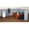 8'W x 8'D x 72"H Pre-Configured Partitioned Office Add-On, Blue