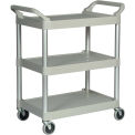 Rubbermaid 3424-88 Three-Shelf Platinum Utility Cart, 33-5/8&quot;L x 18-5/8&quot;W x 37-3/4&quot;H