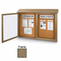 United Visual Products Double-Door Outdoor Message Center - 45&quot;W x 30&quot;H - Weathered Wood