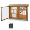United Visual Products Double-Door Outdoor Message Center - 45&quot;W x 30&quot;H - Woodland Green