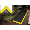 Diamond Flex-Lok Anti-Fatigue Drainage Mat, 3 Sides Black w/Yellow Boarders, 30&quot; x 48&quot;
