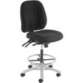 Manager Stool - 360° Footrest Without Arms - Black