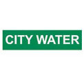 Pipe Marker - Pressure-Sensitive - City Water, Pack Of 25, Green, For Pipe Over 1-1/8&quot;,7&quot;W