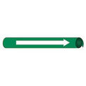 Pipe Marker - Precoiled and Strap-on - Direction Arrow, Green, For Pipe 1-1/8&quot; - 2-3/8&quot;,8&quot;W