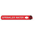 Pipe Marker - Precoiled and Strap-on - Sprinkler Water, Red, For Pipe 3/4&quot; - 1&quot;,8&quot;W