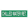 Pipe Marker - Pressure-Sensitive - Chilled Water Return, 25 PK, GRN, For Pipe Over 2-1/4&quot;,14&quot;W
