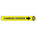 Pipe Marker - Precoiled and Strap-on - Carbon Dioxide, Yellow, For Pipe 3/4" - 1",8"W