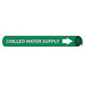 Pipe Marker - Precoiled and Strap-on - Chilled Water Supply, Green, For Pipe 2-1/2&quot; - 3-1/4&quot;,12&quot;W