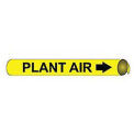 Pipe Marker - Precoiled and Strap-on - Plant Air, Yellow, For Pipe 1-1/8&quot; - 2-3/8&quot;,8&quot;W
