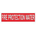 Pipe Marker - Pressure-Sensitive - Fire Protection Water, Pack Of 25, Red, For Pipe Over 1-1/8&quot;,7&quot;W