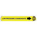 Pipe Marker - Precoiled and Strap-on - Low Pressure Condensate, Yellow, For Pipe 1-1/8&quot; - 2-3/8&quot;,8&quot;W