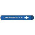 Pipe Marker - Precoiled and Strap-on - Compressed Air, Blue, For Pipe 3/4&quot; - 1&quot;,8&quot;W