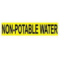 Pipe Marker - Pressure-Sensitive - Non-Potable Water, Pack Of 25, Yellow, For Pipe Over 1-1/8&quot;,7&quot;W
